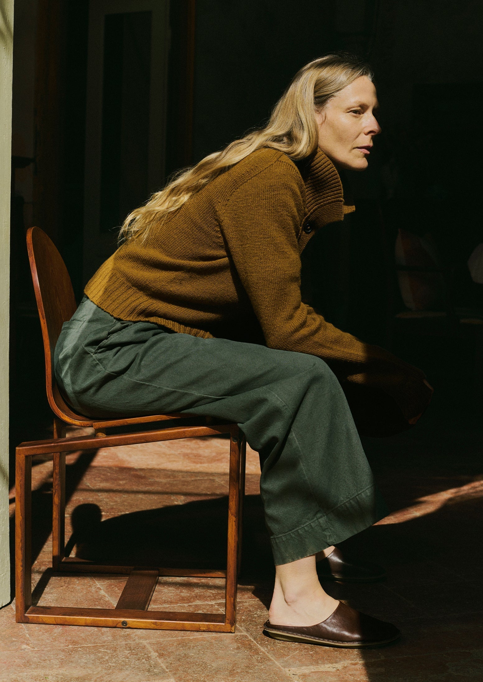 Cotton Canvas Pleat Front Trousers | Dark Olive