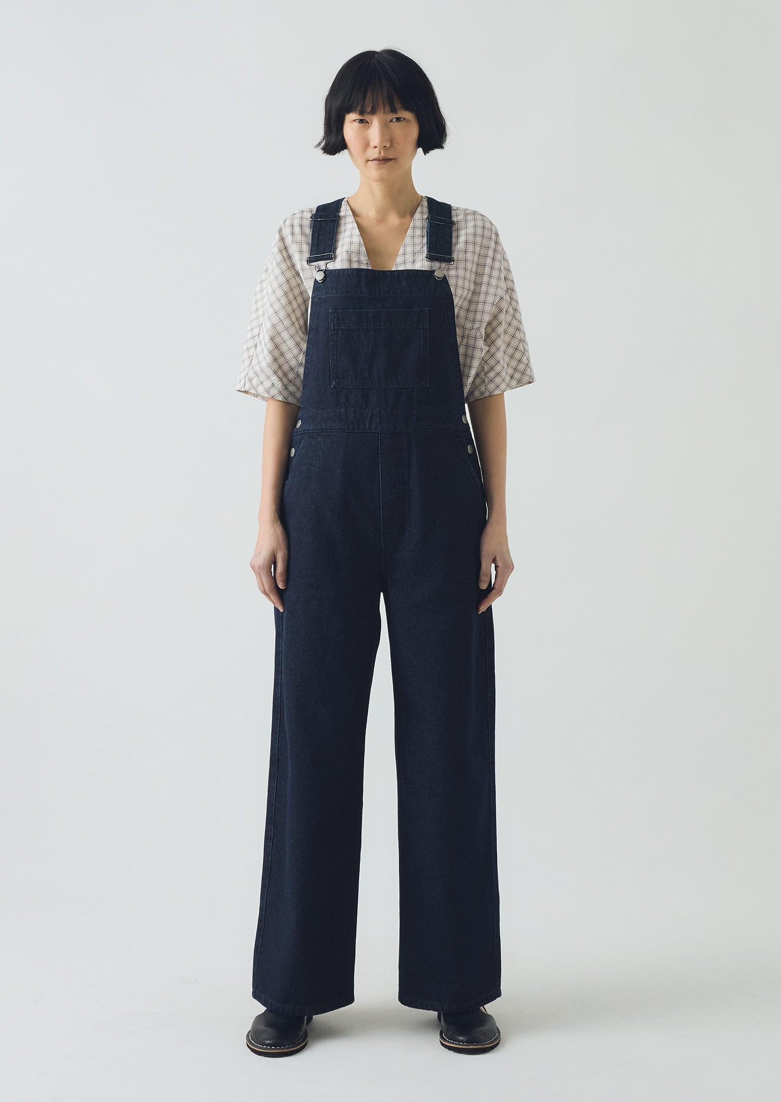 Patch Pocket Denim Dungarees | Indigo