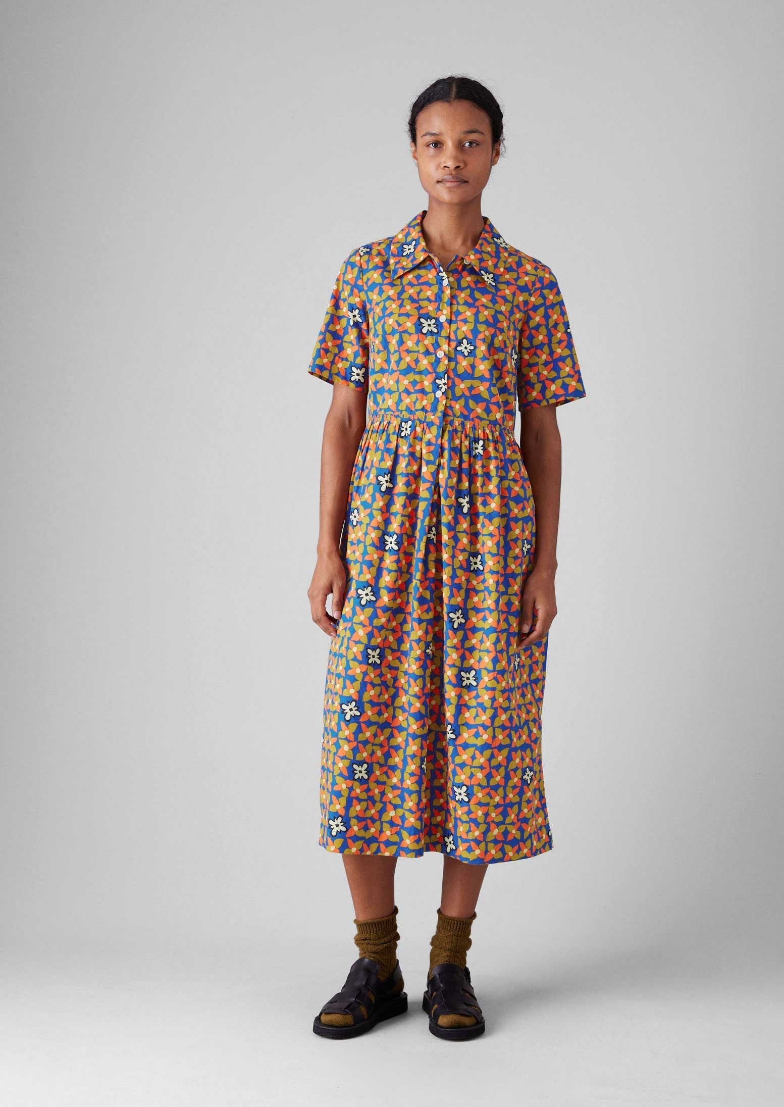 Selma Cotton Shirt Dress | Bluebird