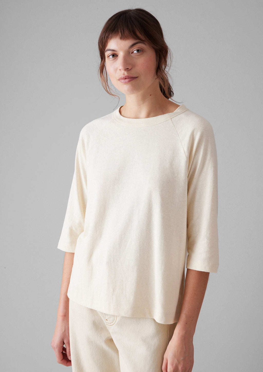 Cotton Hemp Raglan Tee | Ecru
