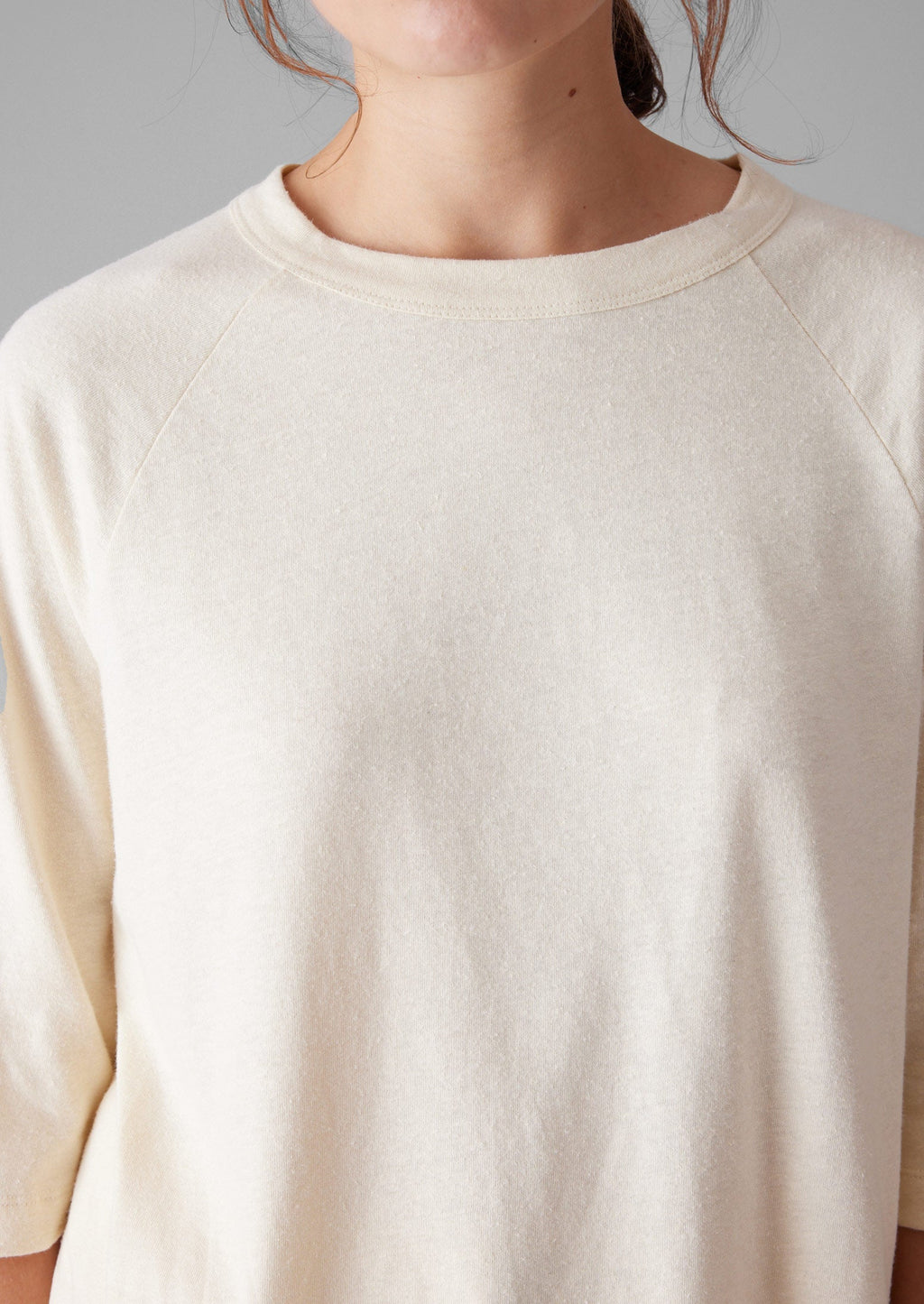 Cotton Hemp Raglan Tee | Ecru