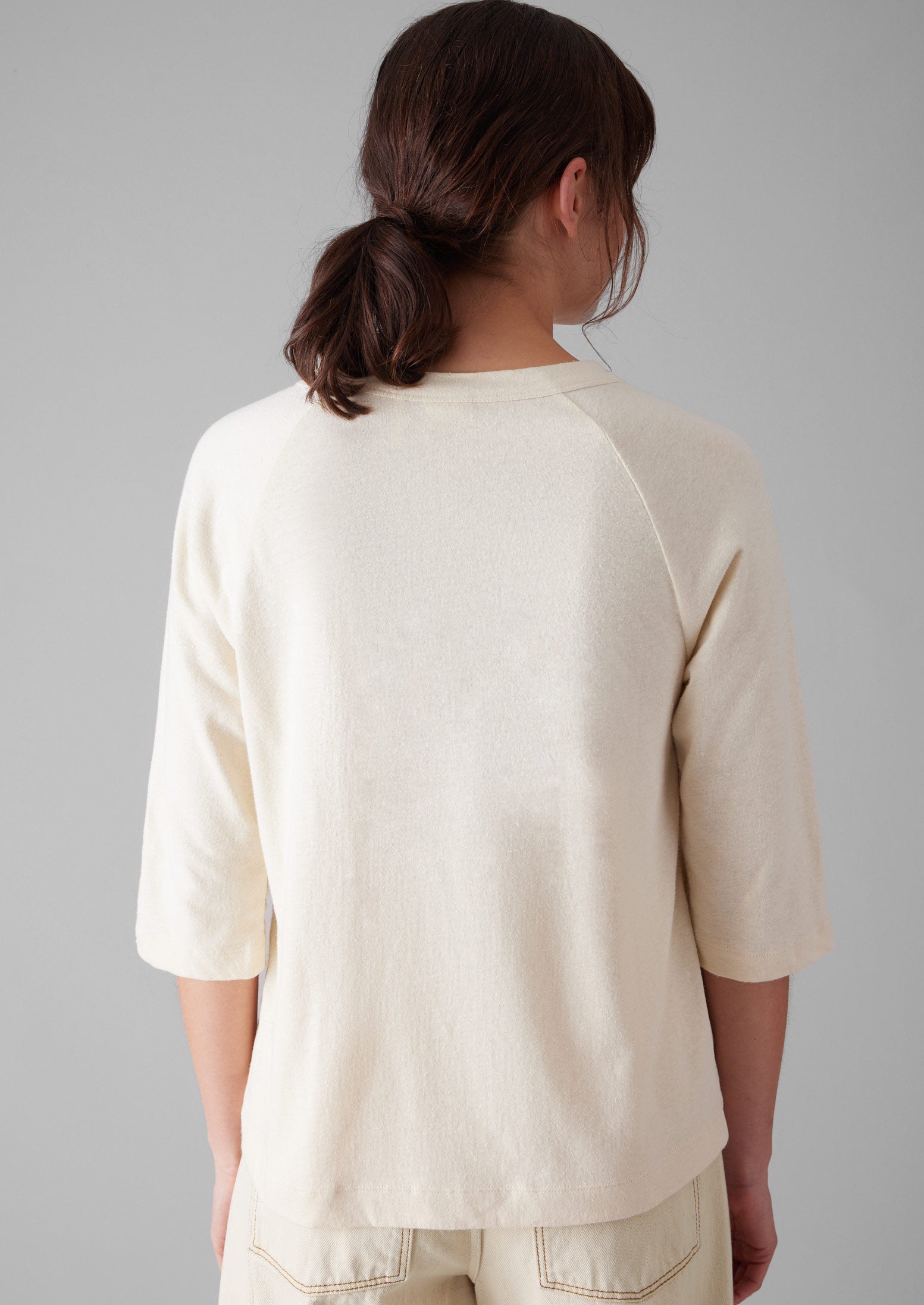 Cotton Hemp Raglan Tee | Ecru