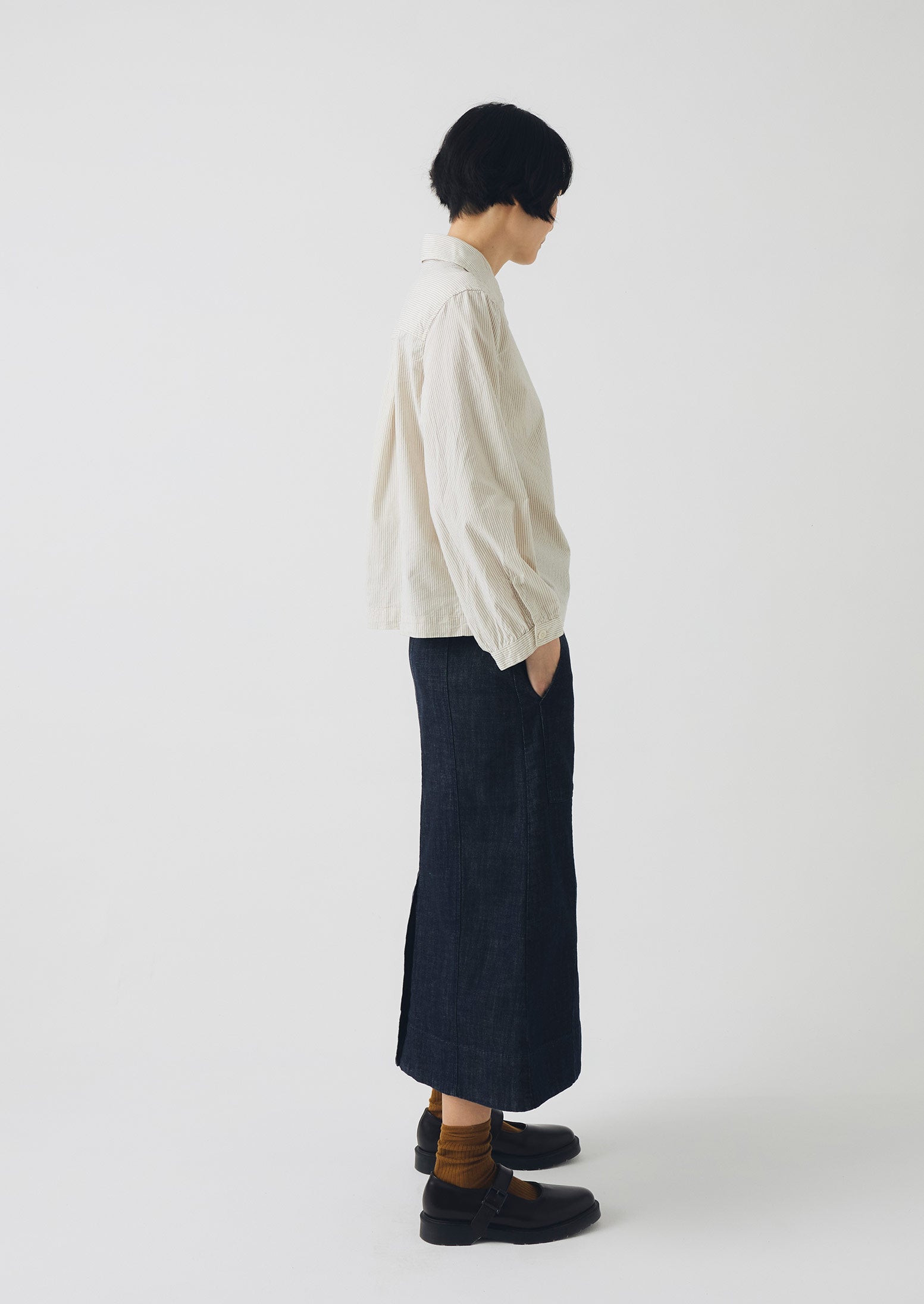 Patch Pocket Organic Indigo Denim Skirt | Indigo