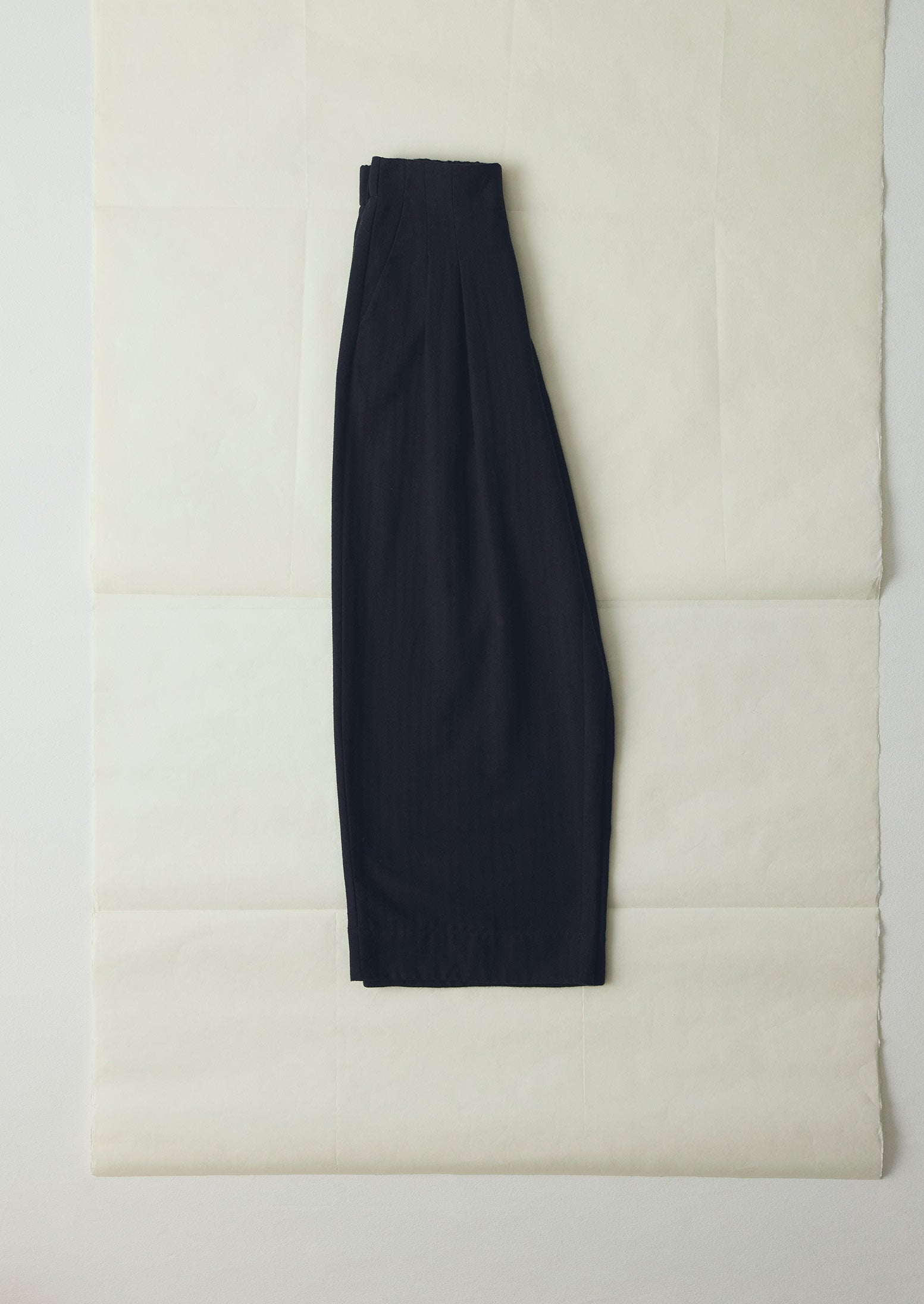 Corinne Wool Cotton Herringbone Wide Leg Trousers | Black
